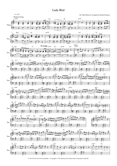 Lady Bird (arr. Ronald Hopman)