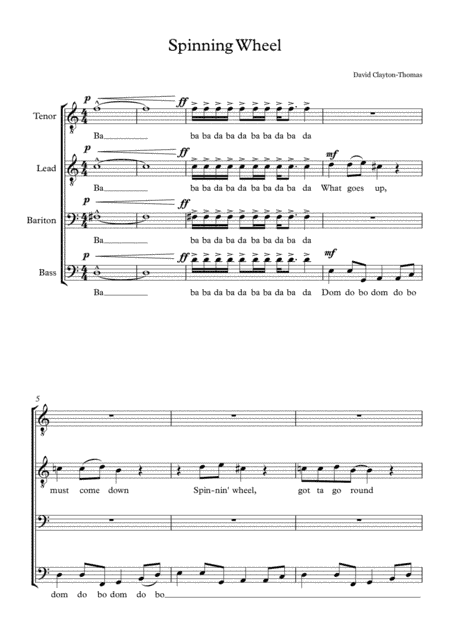 Spinning Wheel (arr. Anders Lindqvist)