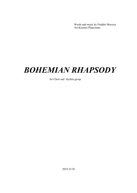 Bohemian Rhapsody (arr. Kestutis Planciunas)