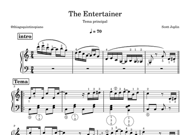 The Entertainer - easy piano (arr. @thiagoquintinopiano)