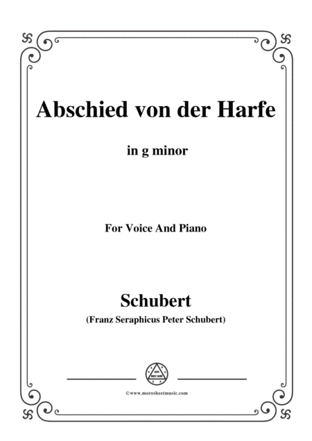 Schubert-Abschied von der Harfe,in g minor,for Voice&Piano (arr. MSM)