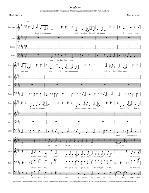 Perfect (arr. Paul K Heatley)