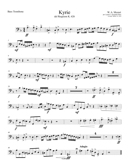 Kyrie from W. A. Mozart's Requiem, K.626. FULL ADVANCED CHILDREN ORCHESTRA. PARTS ONLY. (arr. Laura C. Quijada Ortíz)