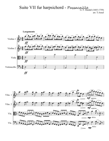 Suite VII fur harpsichord - Passacaille (arr. Terry Ansel)