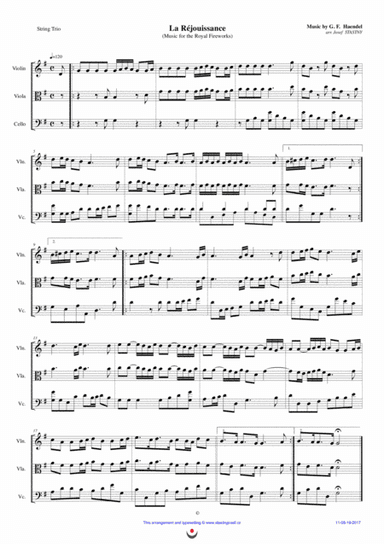La Réjouissance (Music for the Royal Fireworks) (arr. Josef STASTNY)