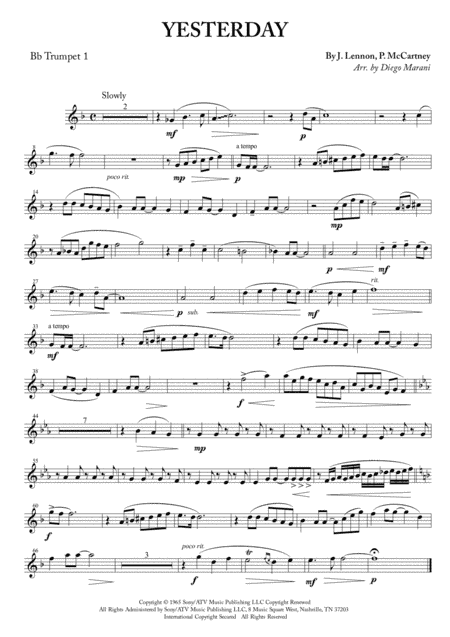 Yesterday (arr. Diego Marani)