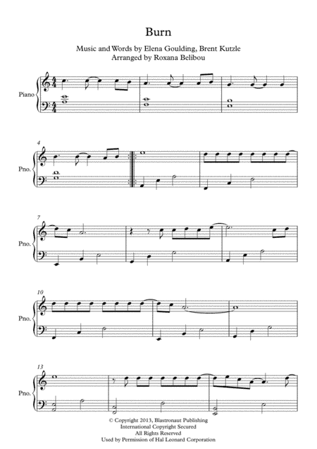 Burn (arr. Roxana Belibou)