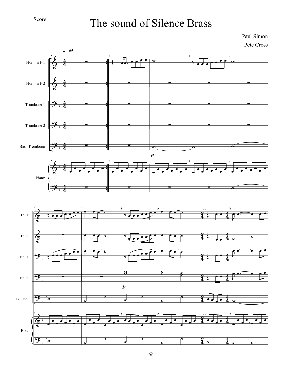 The Sound Of Silence (arr. Pete Cross)