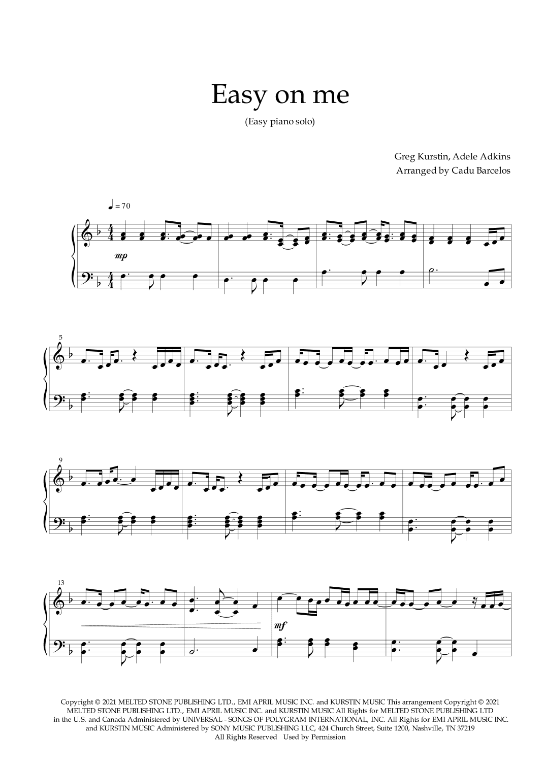 Easy On Me (arr. Cadu Barcelos)