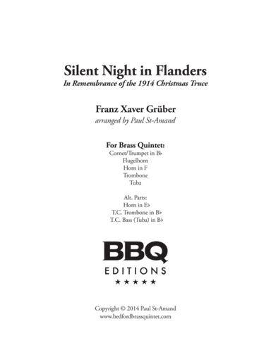 Silent Night in Flanders - Brass Quintet (arr. Paul St-Amand)