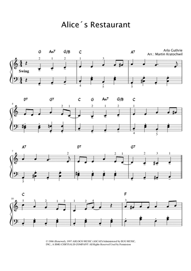 Alice's Restaurant (arr. Martin Kratochwil)