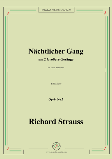 Richard Strauss-Nächtlicher Gang,in G Major,Op.44 No.2 (arr. OSM Press)