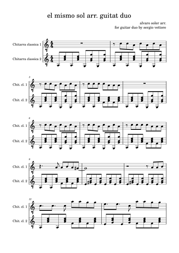 El Mismo Sol (arr. sergio vettore)