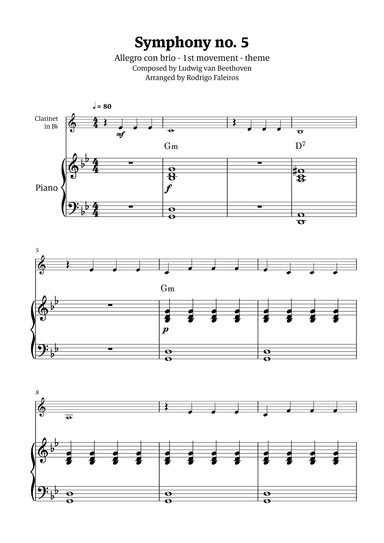 Symphony no. 5 - 1st movement (theme) (arr. Rodrigo Faleiros)