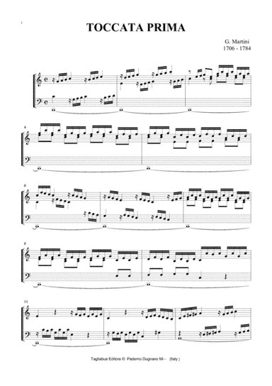 MARTINI G.B. - TOCCATA FOR ORGAN