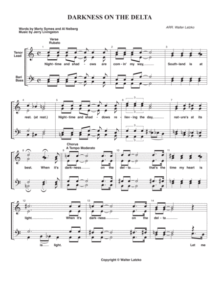 (when It's) Darkness On The Delta (arr. Walter Latzko)