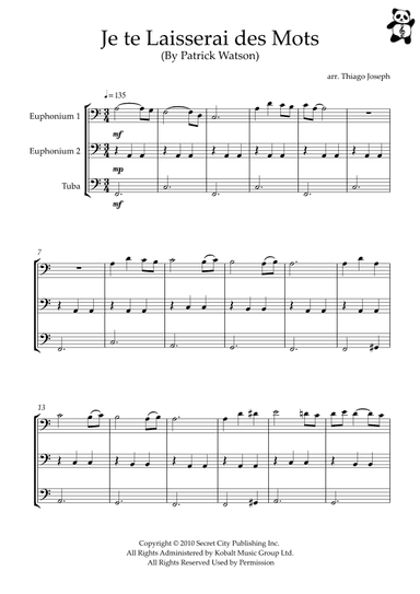 Je Te Laisserai Des Mots (arr. Thiago Joseph)