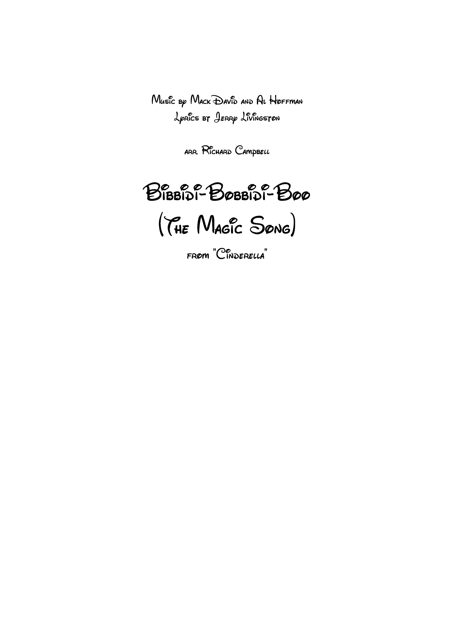 Bibbidi-bobbidi-boo (the Magic Song) (arr. Richard Campbell)