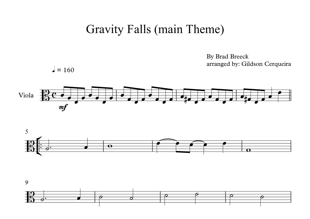 Gravity Falls (main Theme) (arr. Gildson Cerqueira)