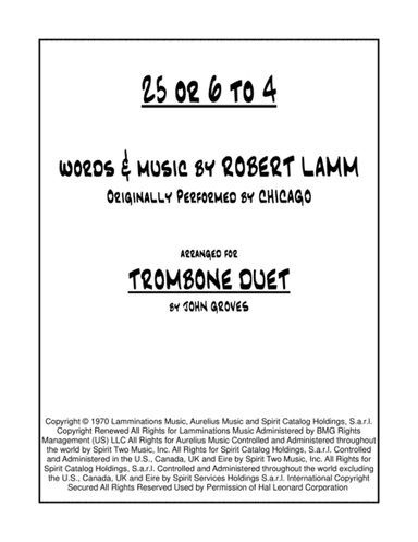 25 Or 6 To 4 (arr. John Groves)