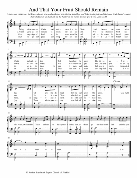 And That Your Fruit Should Remain