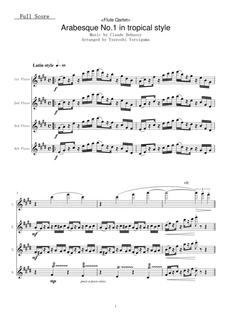 Arabesque No.1 in tropical style (arr. Tsuyoshi Yoroiguma)