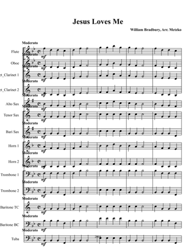 Jesus Loves Me for Concert Band (arr. Brandyn Metzko)