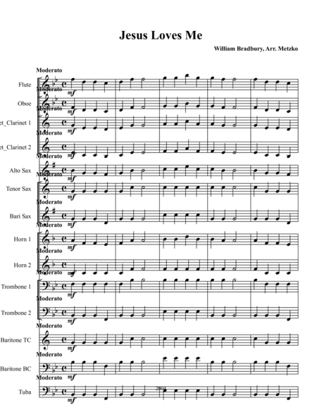 Jesus Loves Me for Concert Band (arr. Brandyn Metzko)