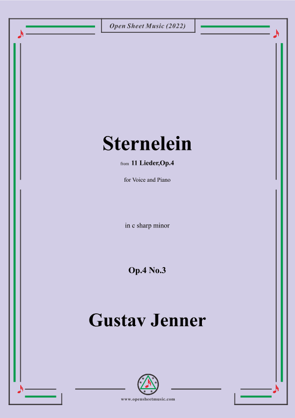 Jenner-Sternelein,in c sharp minor,Op.4 No.3 (arr. OSM Press)