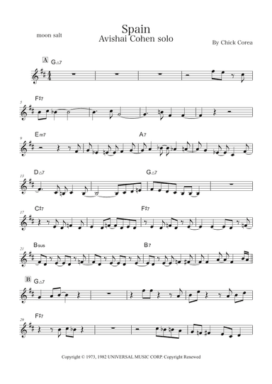 Spain (arr. moon salt)