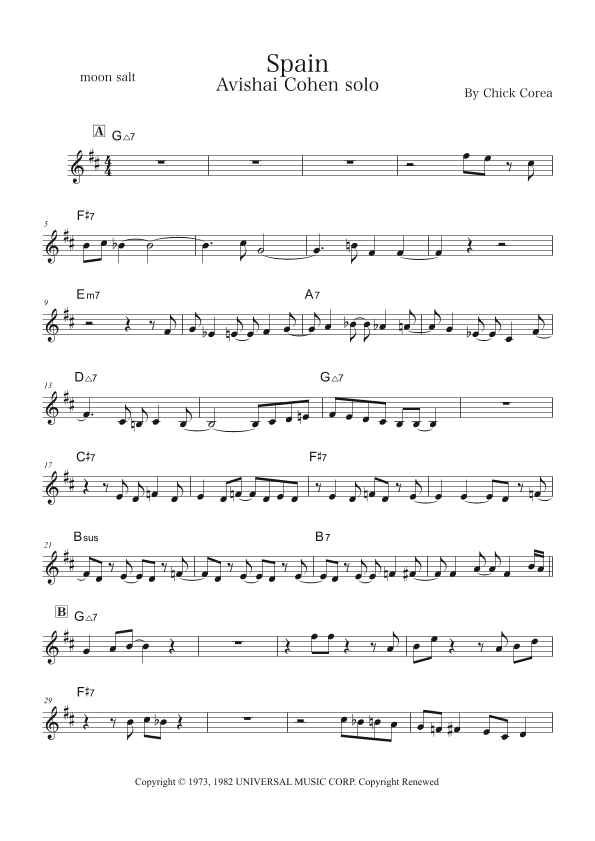 Spain (arr. moon salt)