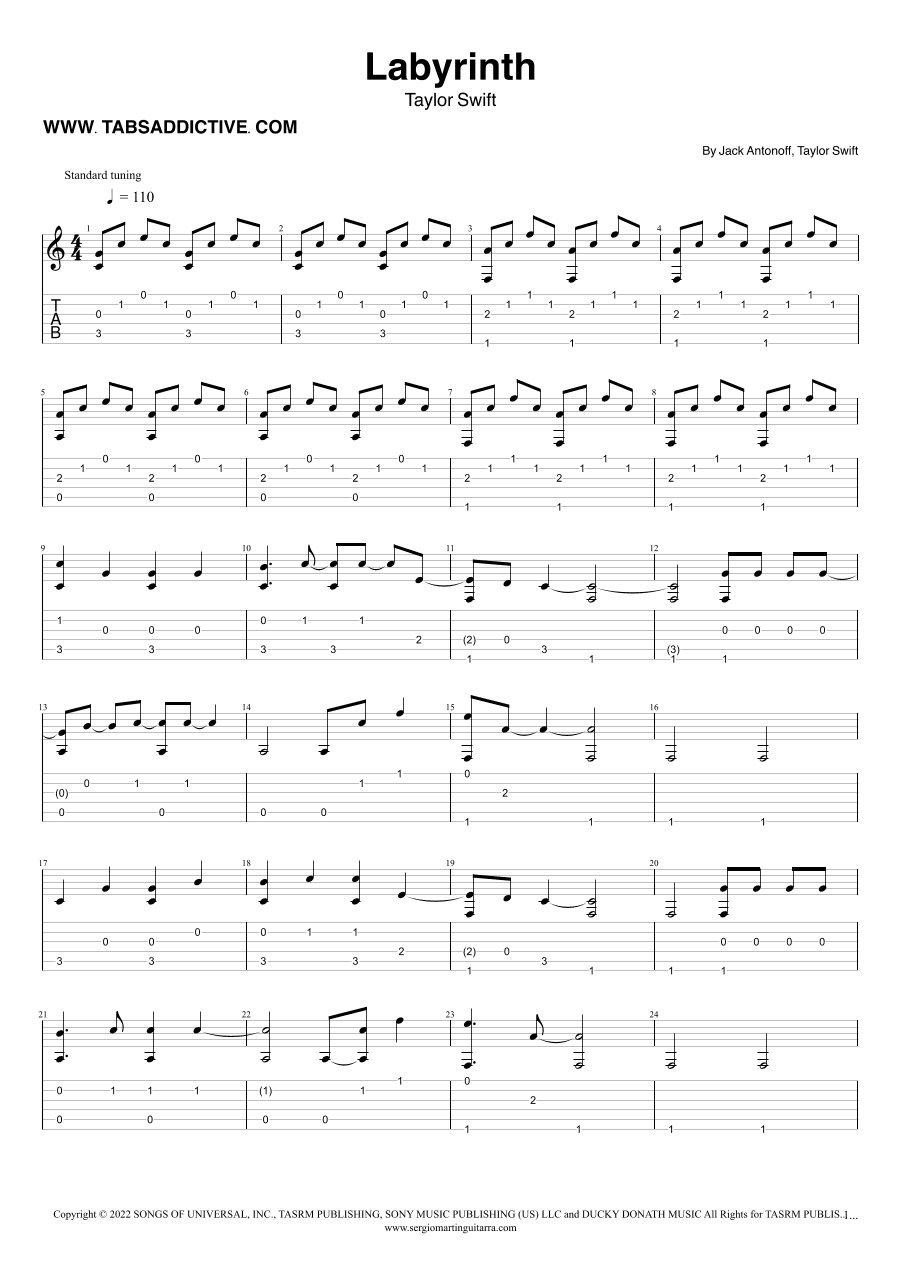 Labyrinth (arr. TABS ADDICTIVE - SERGIO MARTIN GUITARRA)