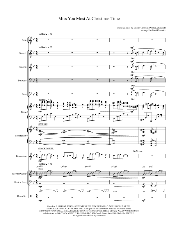 Miss You Most At Christmas Time (arr. David Maddux)