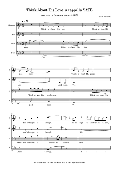 Think About His Love (arr. Susanna Lausevic)