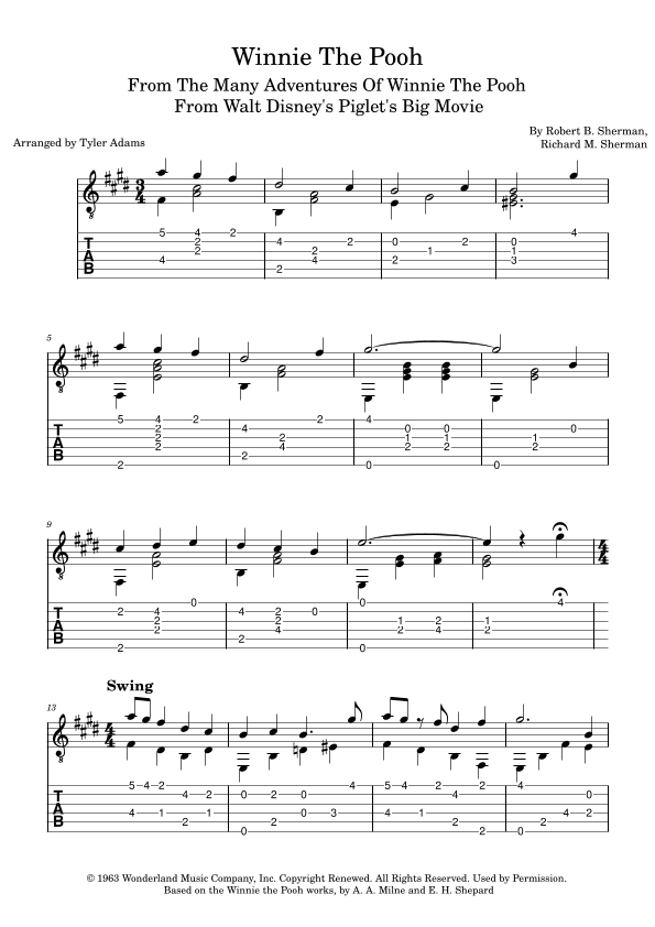 Winnie The Pooh (arr. Tyler Adams)