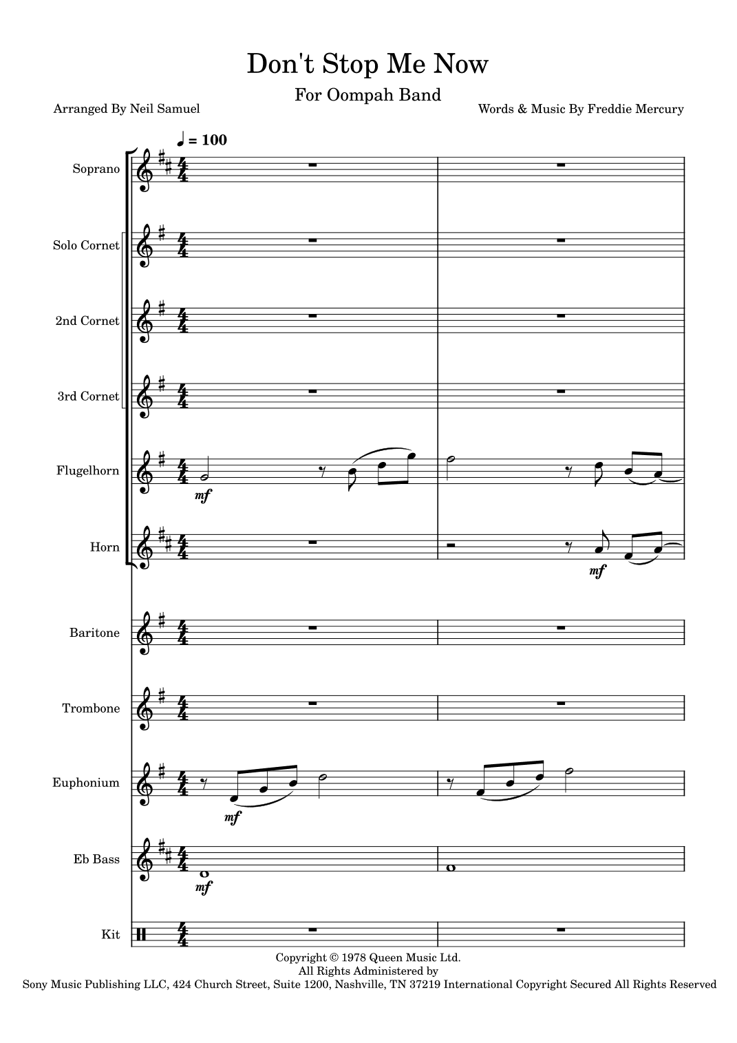 Don't Stop Me Now (arr. Neil Samuel)