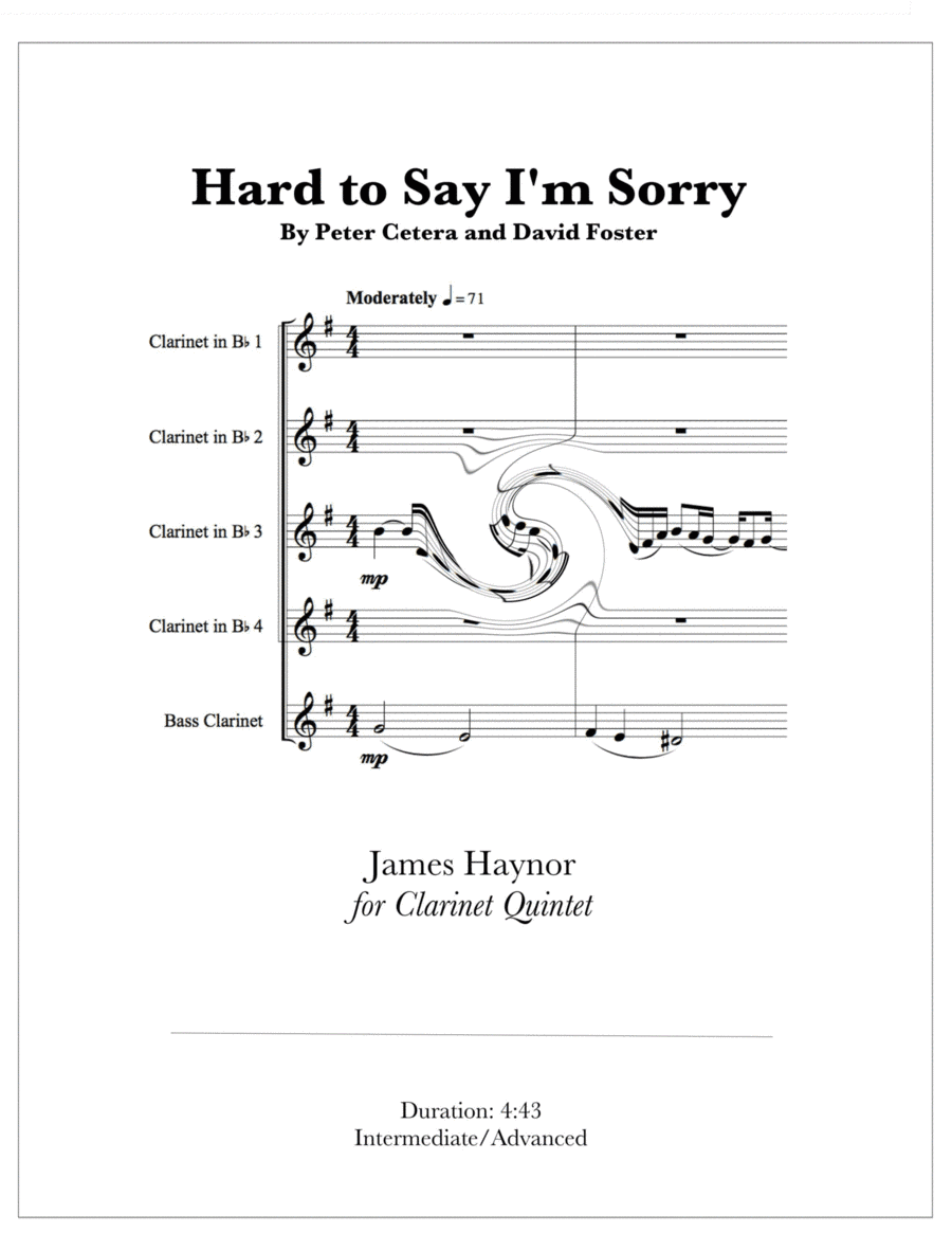 Hard To Say I'm Sorry (arr. James Haynor)