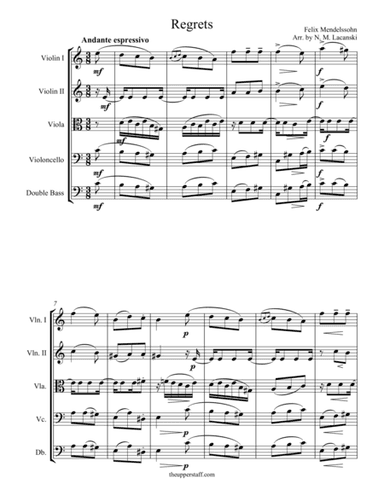 Regrets (arr. Nick Lacanski)