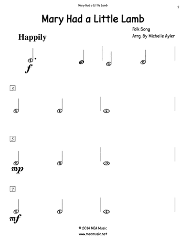Mary Had a Little Lamb (arr. Michelle Ayler)