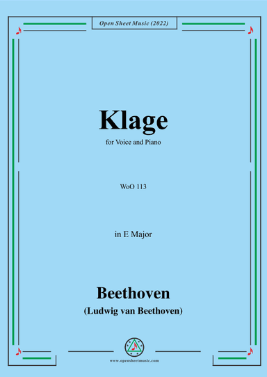 Beethoven-Klage,WoO 113 (arr. OSM Press)