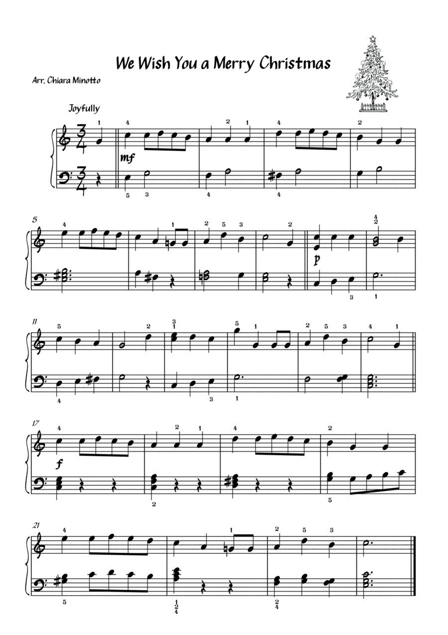 We Wish You a Merry Christmas (Easy) (arr. Chiara Minotto)