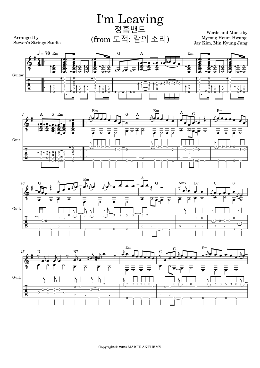 I'm Leaving (arr. Steven's Strings Studio)