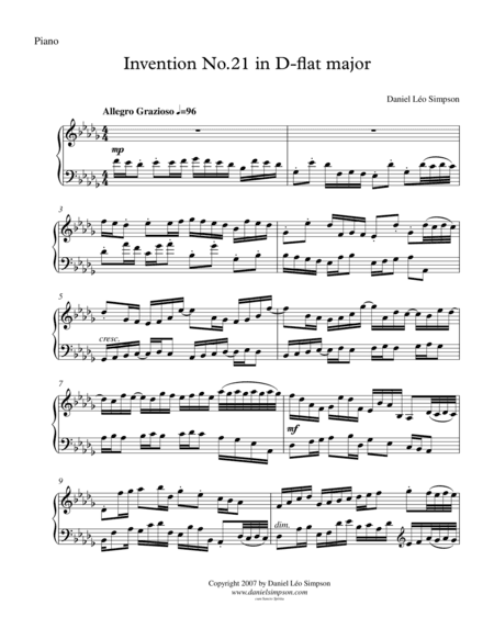 Invention No.21 in D-flat major