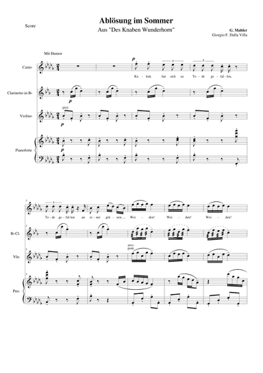 Ablösung Im Sommer (arr. Giorgio Francesco Dalla Villa)