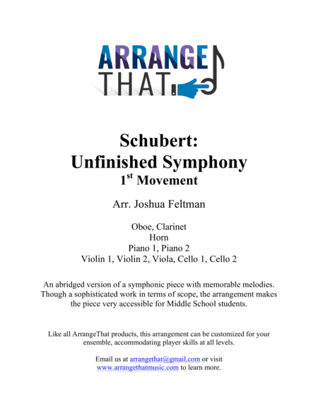 Schubert: Unfinished Symphony, First Movement (arr. Joshua Feltman)