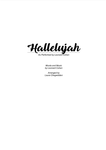 Hallelujah (arr. Laura Chegwidden)