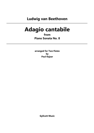 Adagio cantabile for Two Flutes (arr. Paul Kajzar)