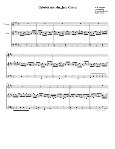 Gelobet seist du, Jesu Christ (arrangement for trumpet and organ) (arr. Gil Garty)