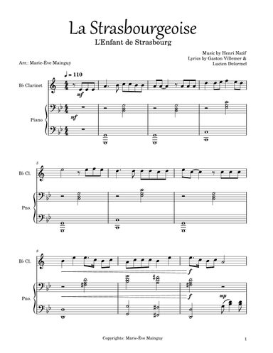 La Strasbourgeoise (arr. Marie-Ève Mainguy)