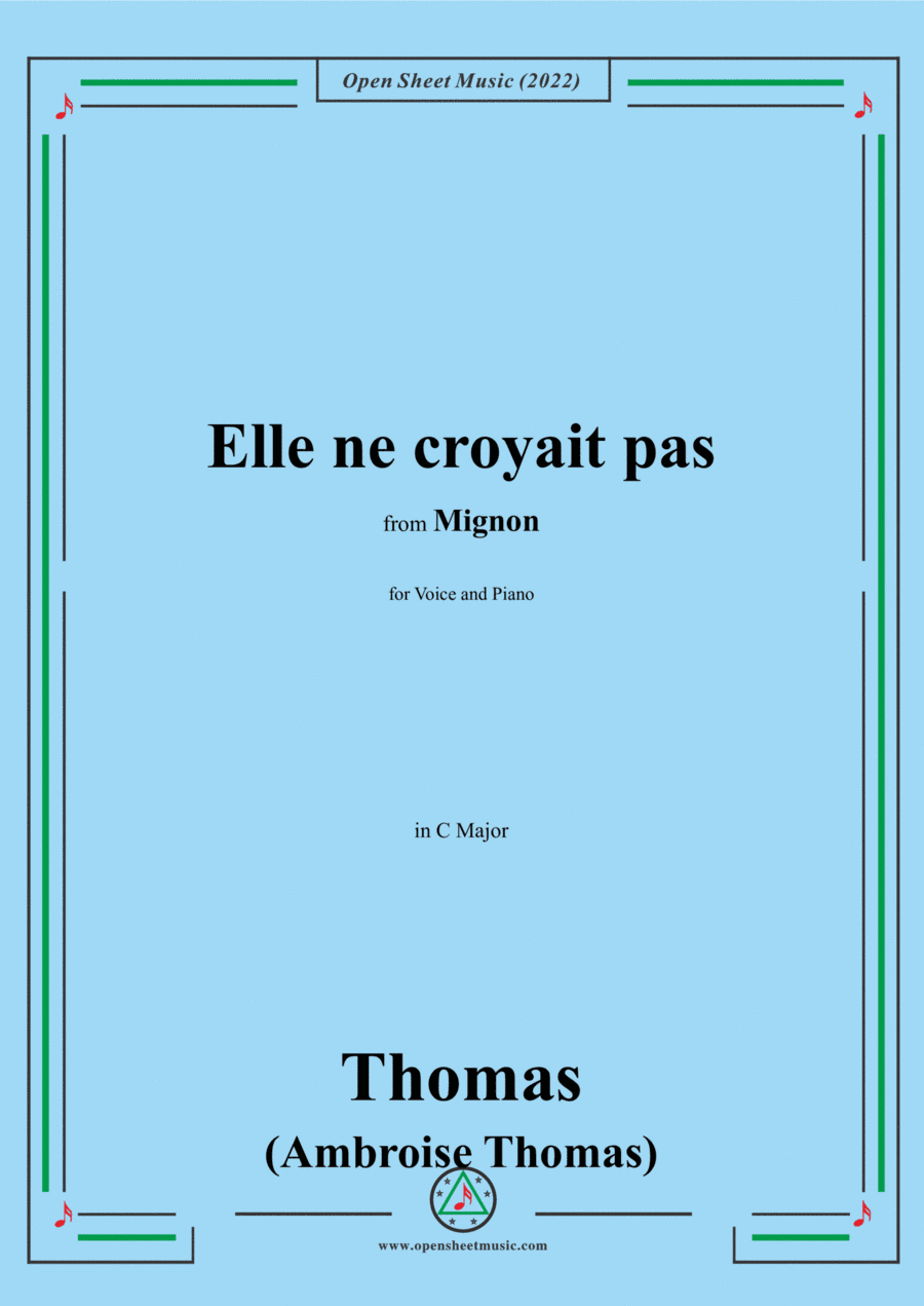 Thomas-Elle ne croyait pas,in C Major (arr. Open Cloud)
